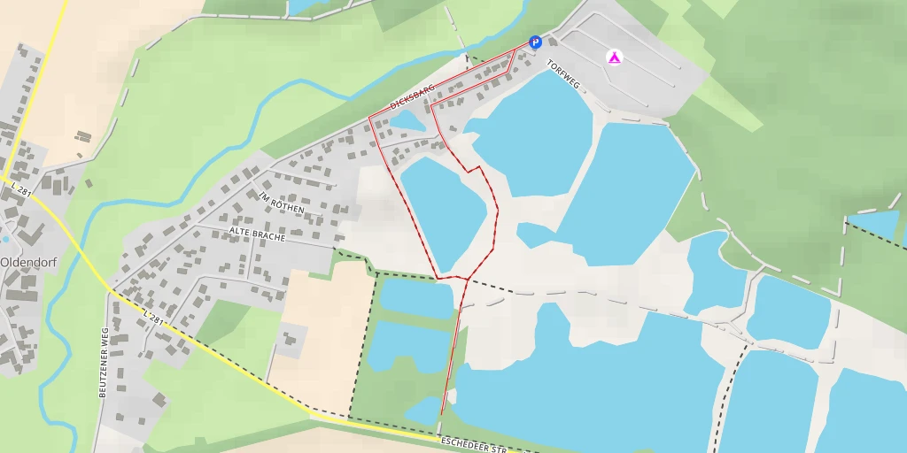 Map of the trail for Eschedeer Straße - Eschedeer Straße - Südheide