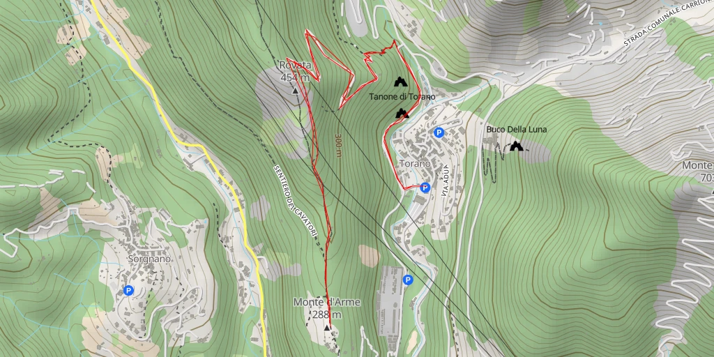 Map of the trail for Monte d'Arme