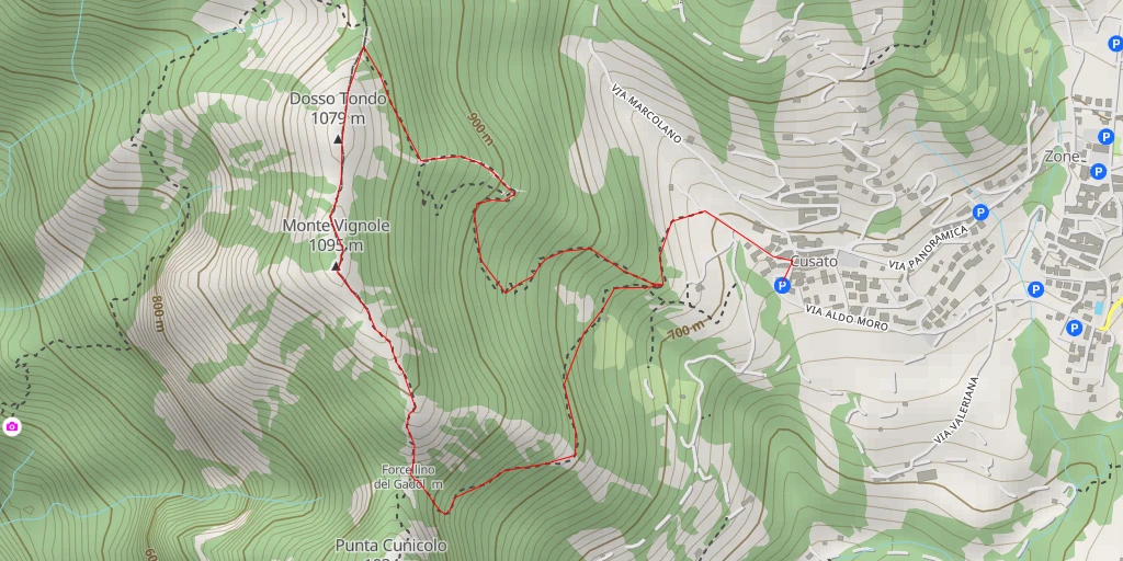 Carte de l'itinéraire :  Dosso Tondo