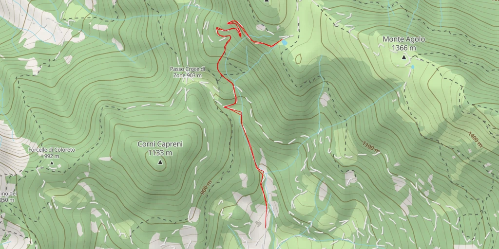 Map of the trail for Pozza del Prefond