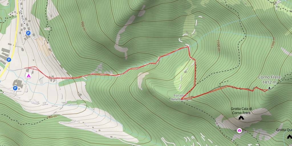 Carte de l'itinéraire :  Corno Frere