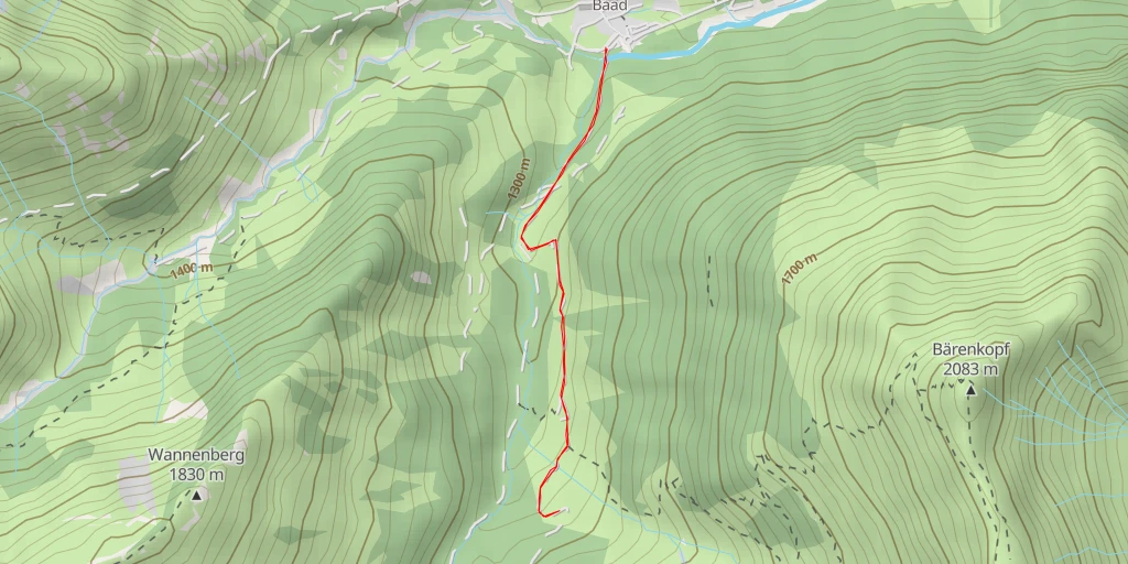 Carte de l'itinéraire :  Panoramaweg - Gemeinde Mittelberg