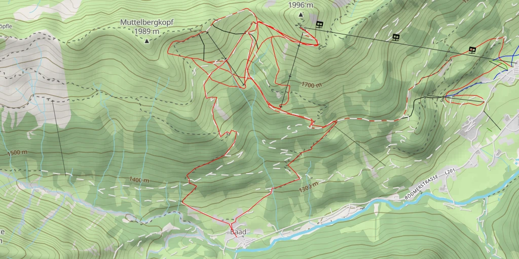 Carte de l'itinéraire :  Gipfelrestaurant Walmendingerhorn - Gemeinde Mittelberg