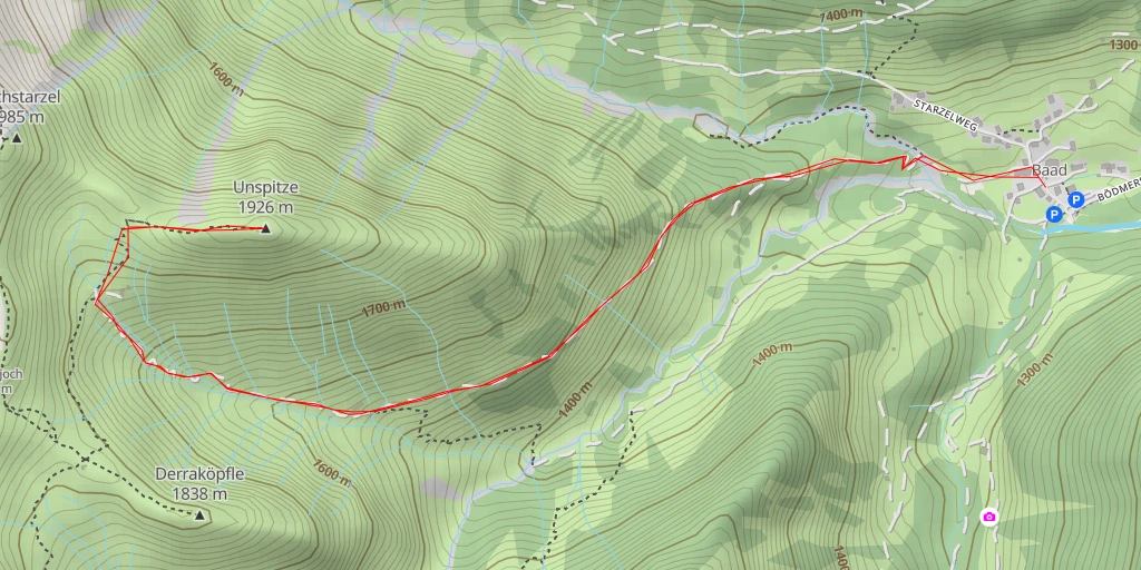 Carte de l'itinéraire :  Unspitze