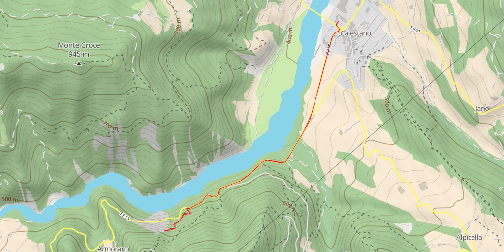 Map of the trail for AI - Calestano