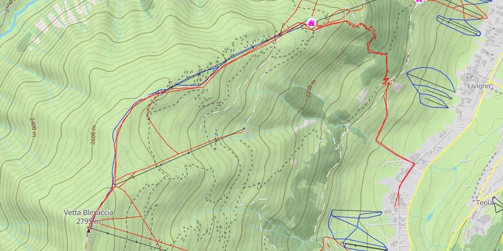 Carte de l'itinéraire :  Vetta Blesaccia