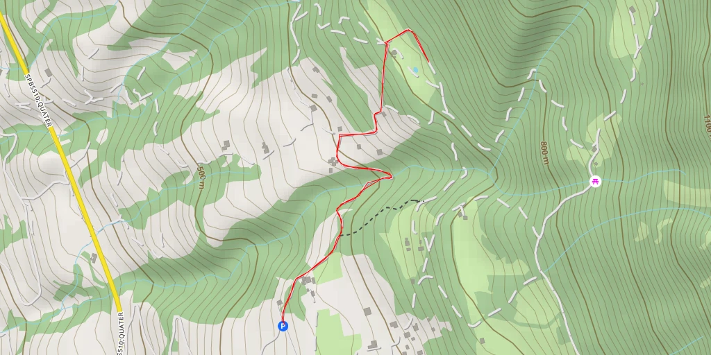 Map of the trail for Punta Val Mora - Punta Val Mora