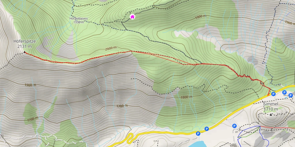 Map of the trail for Höferspitze