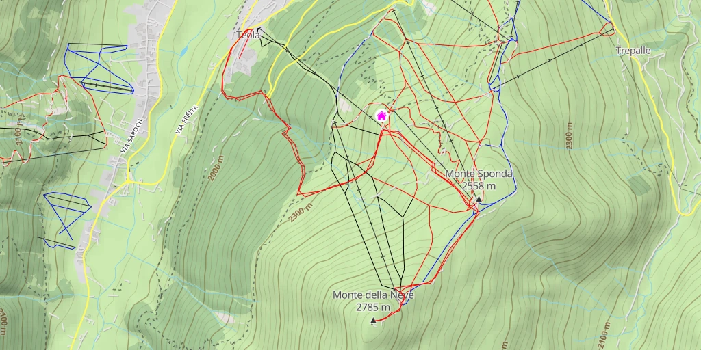 Carte de l'itinéraire :  Monte della Neve