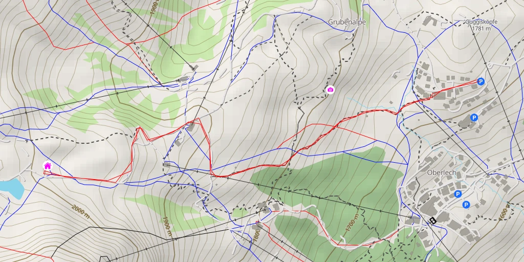 Carte de l'itinéraire :  Kriegeralpe