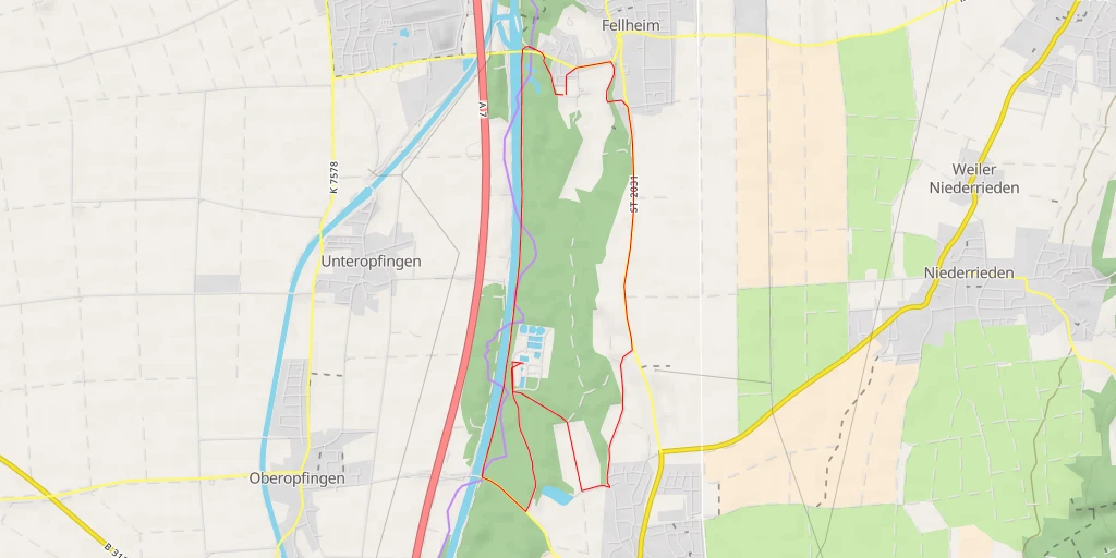 Map of the trail for Gruppenklärwerk Memmingen - Illeruferweg