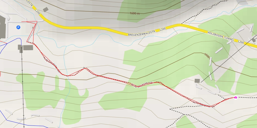 Carte de l'itinéraire :  Holzbodenalpe - Gemeinde Warth