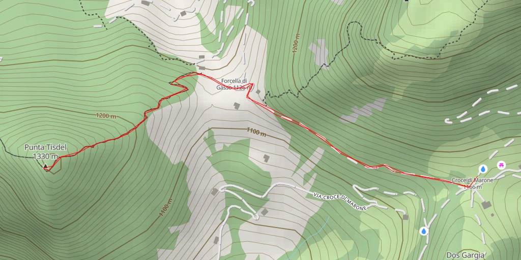 Carte de l'itinéraire :  Punta Tisdel