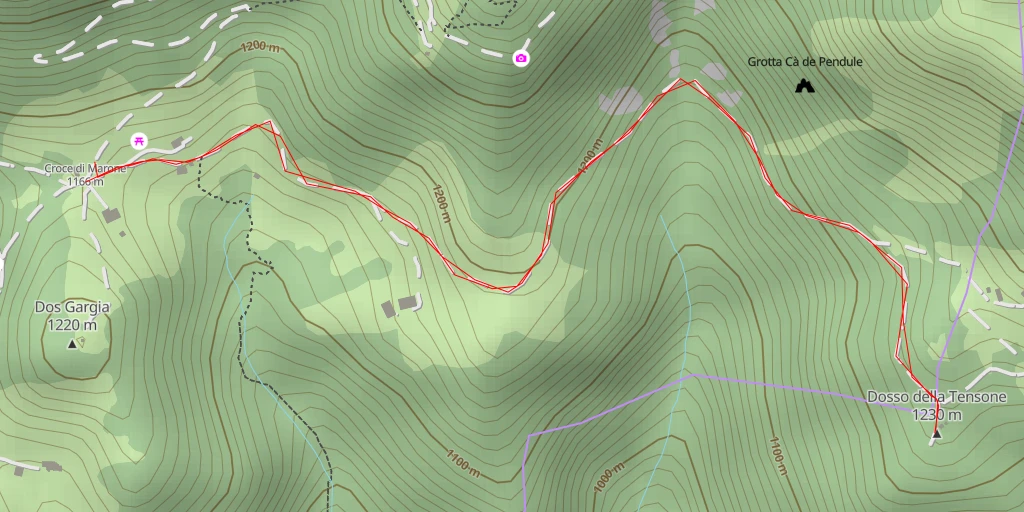 Carte de l'itinéraire :  Dosso della Tensone