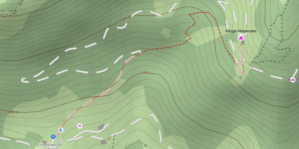 Map of the trail for Rifugio Malpensata