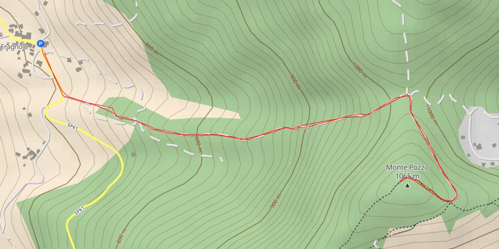 Carte de l'itinéraire :  Monte Pozzo