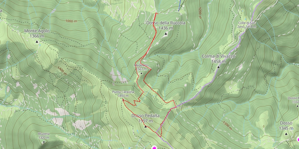 Carte de l'itinéraire :  Dosso Pedalta