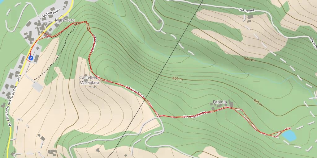 Map of the trail for Via Vallerano - Via Vallerano