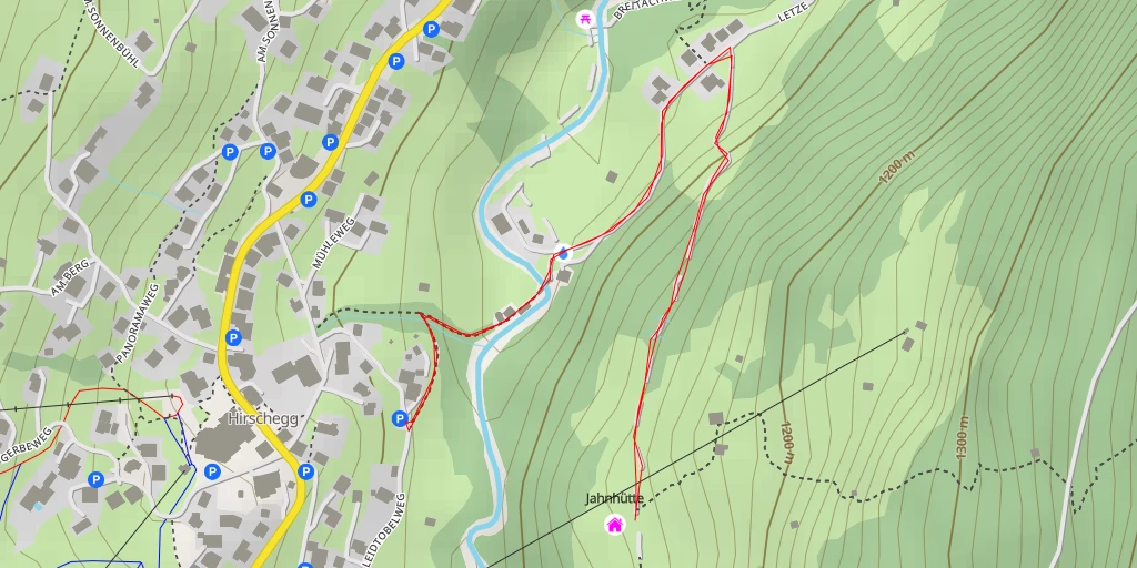 Map of the trail for Jahnhütte