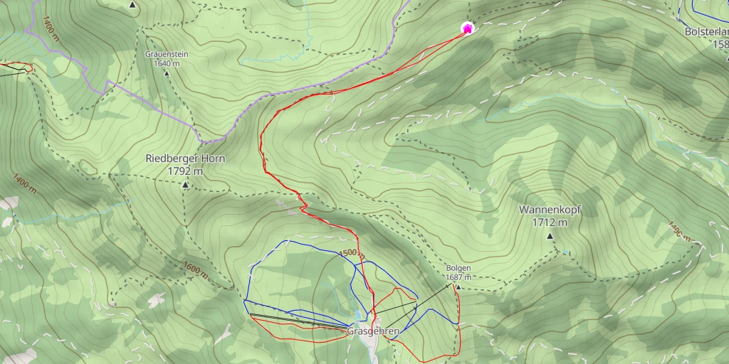 Carte de l'itinéraire :  Berghaus Schwaben