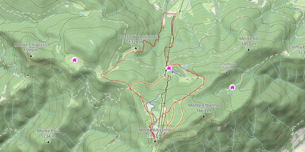 Map of the trail for Monte Altissimo