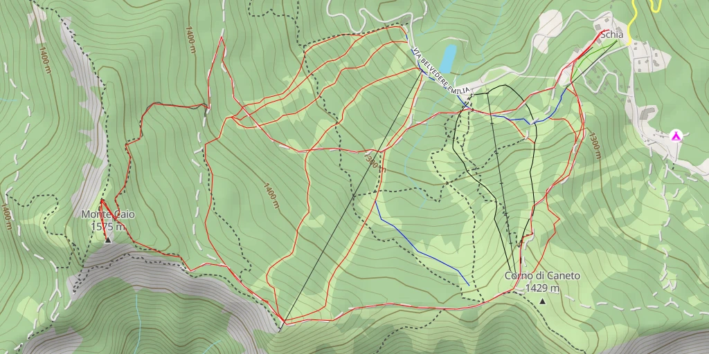 Map of the trail for Monte Caio