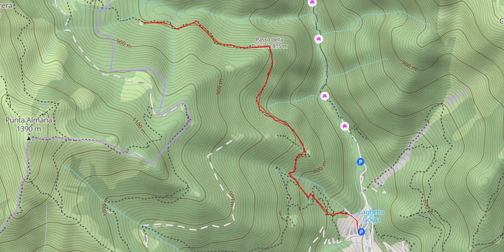 Map of the trail for Scala Santa