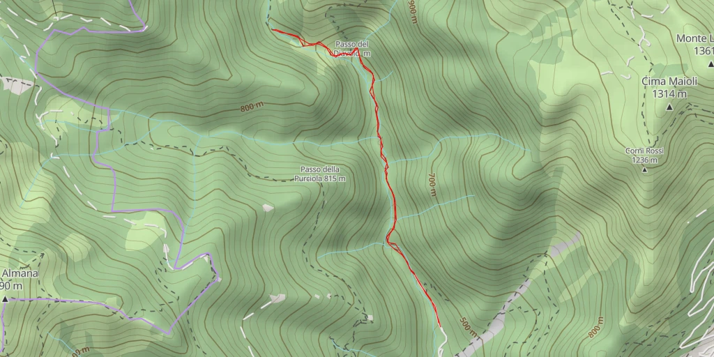 Carte de l'itinéraire :  Scala Santa