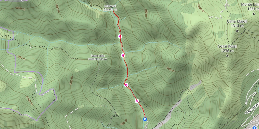 Map of the trail for Valle della Lana - Scala Santa