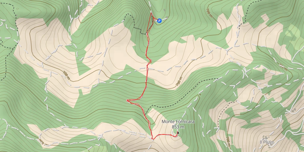 Map of the trail for Monte Formicara