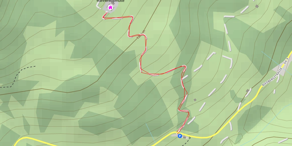 Carte de l'itinéraire :  Wannenkopfhütte