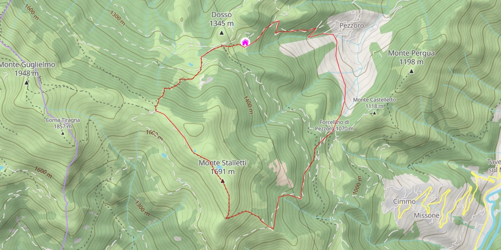 Map of the trail for Strada della Nistola