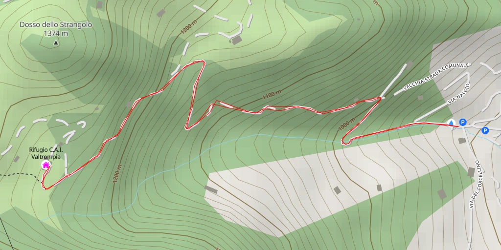 Carte de l'itinéraire :  Rifugio C.A.I. Valtrompia