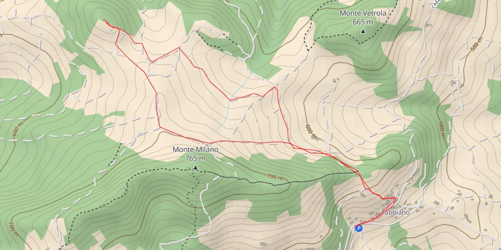 Carte de l'itinéraire :  Sella Monte Arvei Sud-Est - Strada forestale