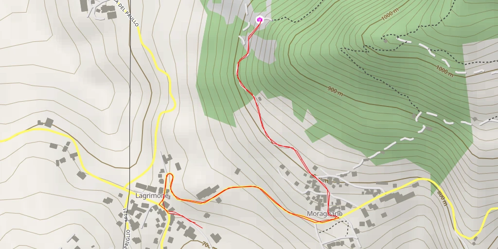 Map of the trail for AI - Quota 810 - Tizzano Val Parma