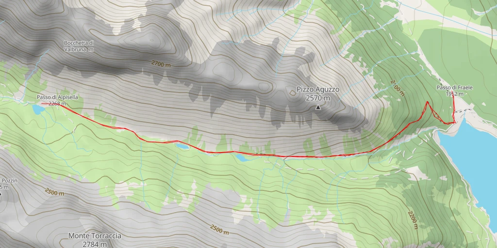 Map of the trail for Lago dell'Alpisella