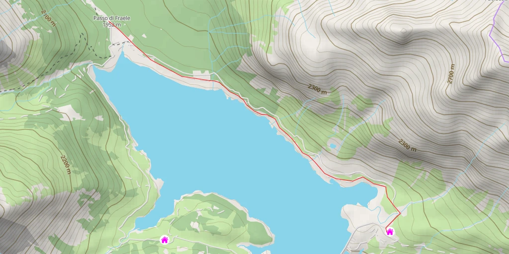 Map of the trail for Rifugio Val Fraele