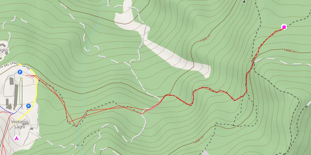 Map of the trail for AI - Bivacco Le Cadoniche