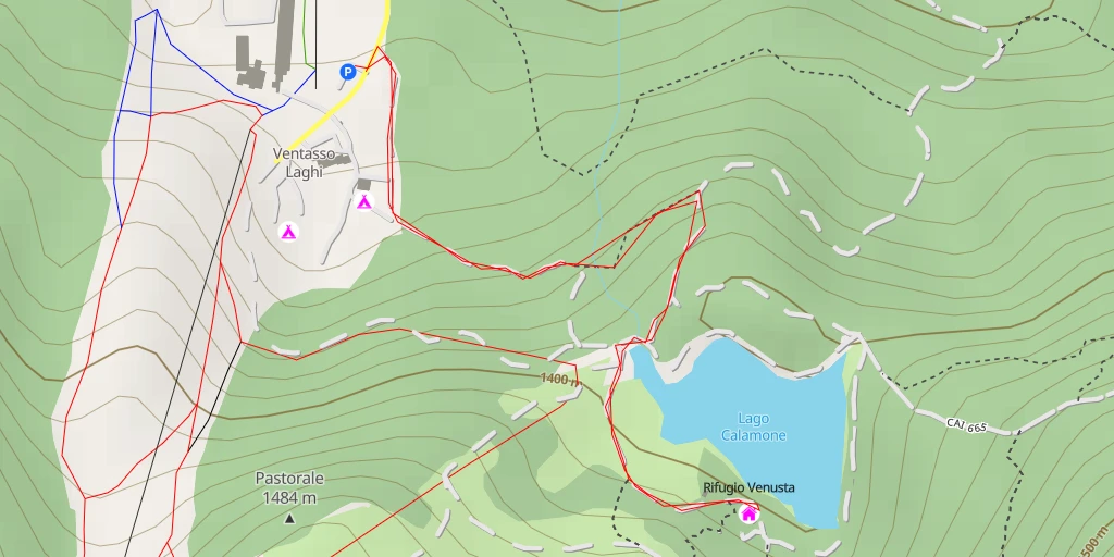 Map of the trail for AI - Rifugio Venusta