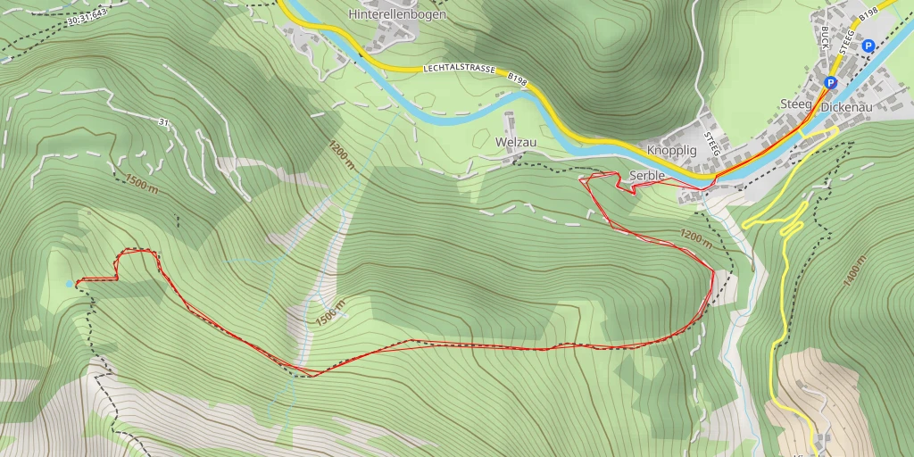 Map of the trail for Lechtalstraße