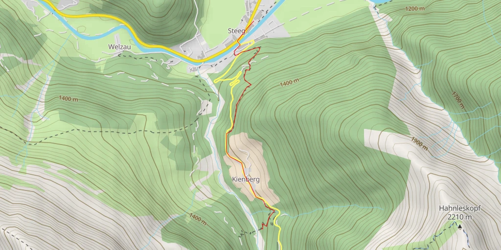 Map of the trail for Hängebrücke Kienberg