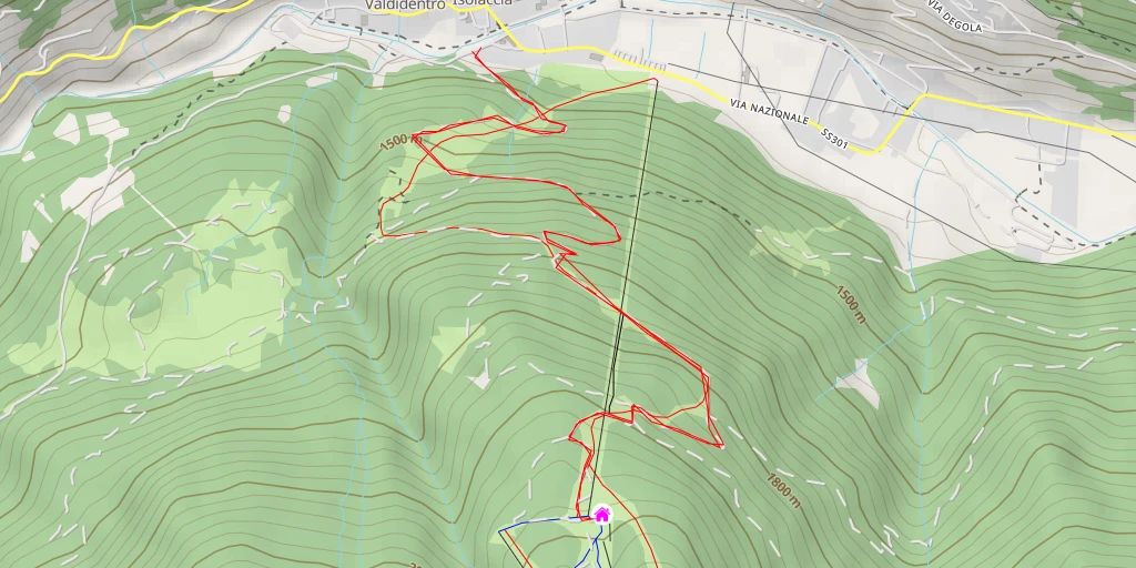 Map of the trail for Rifugio Conca Bianca