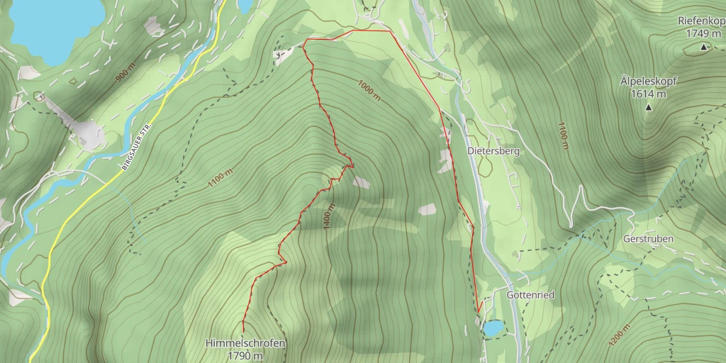 Map of the trail for Himmelschrofen