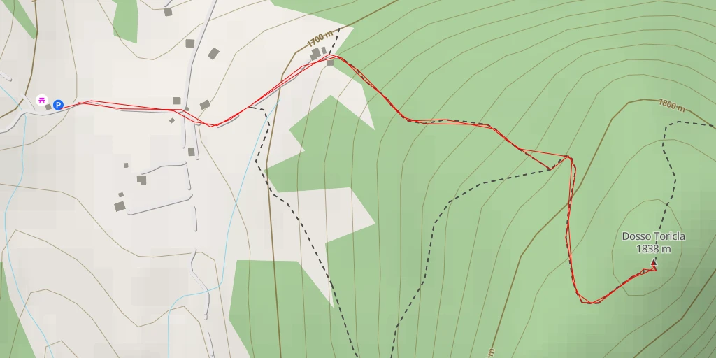 Map of the trail for Dosso Toricla