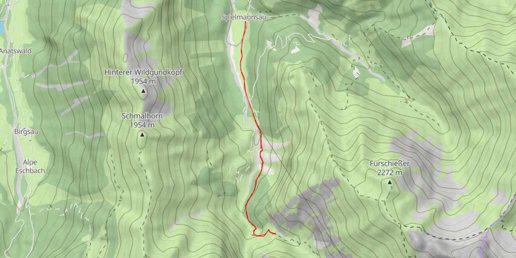 Map of the trail for Maria am Knie - Oberstdorf