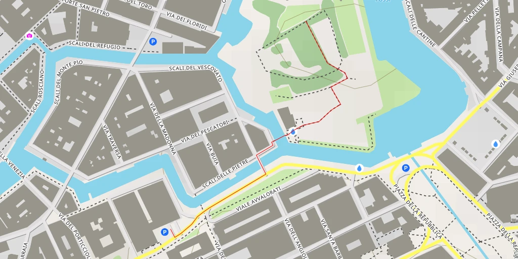 Map of the trail for Fossi