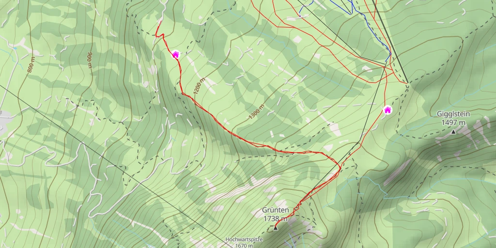 Map of the trail for Grünten