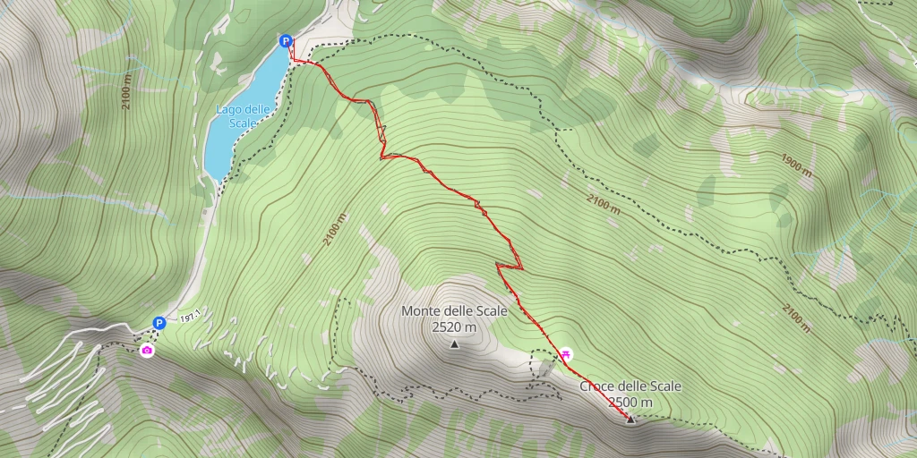 Map of the trail for Croce delle Scale