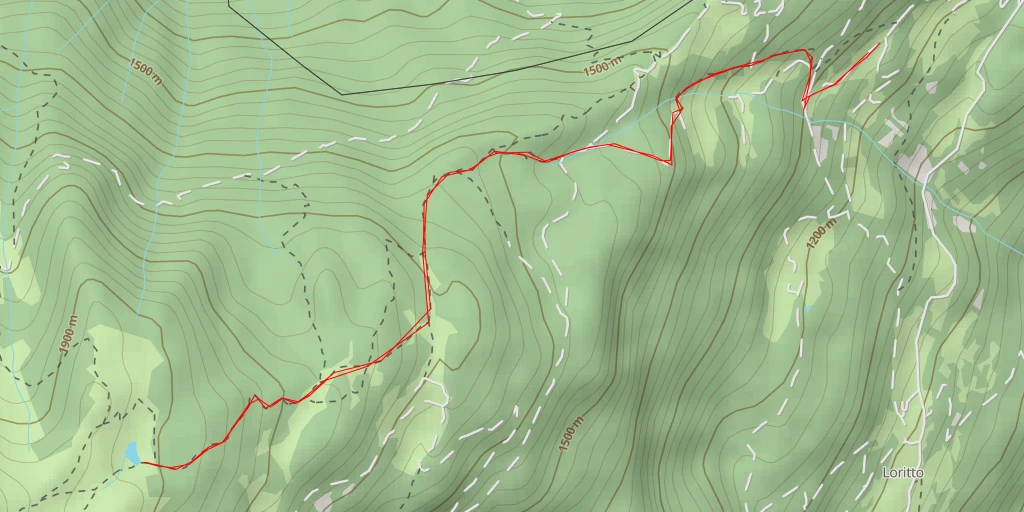 Carte de l'itinéraire :  Laghetto del Piz Tri