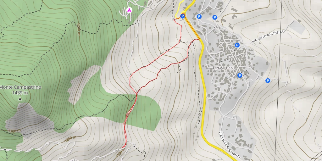 Map of the trail for AI - Fonte Giardina - Ventasso